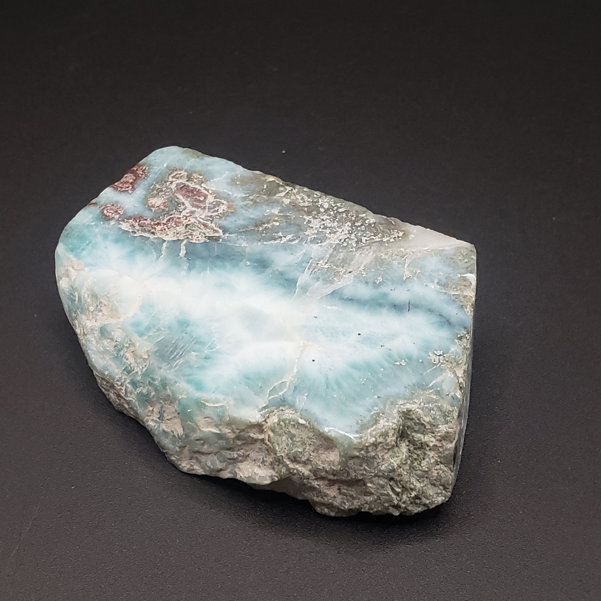 Larimar Lapidary Stone 2 x 1.5 inches Raw Natural 59 grams Dominican Republic LAR60B Simply CBD LLC