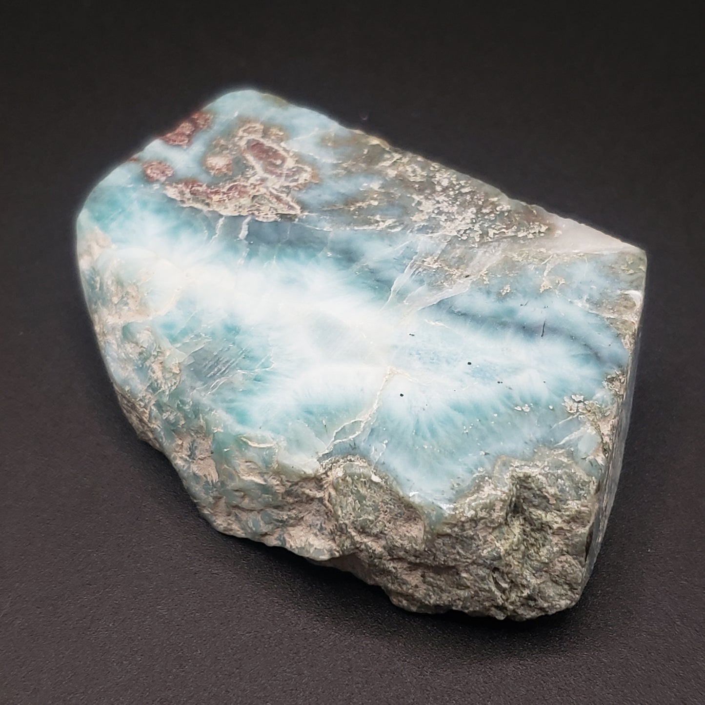 Larimar Lapidary Stone 2 x 1.5 inches Raw Natural 59 grams Dominican Republic LAR60B Simply CBD LLC