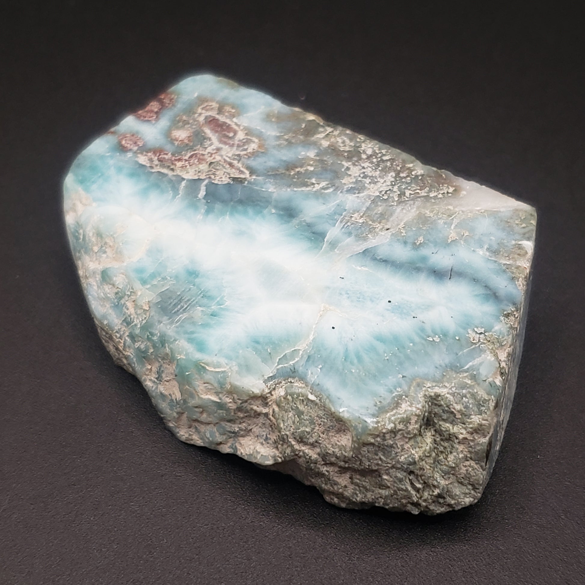 Larimar Lapidary Stone 2 x 1.5 inches Raw Natural 59 grams Dominican Republic LAR60B Simply CBD LLC