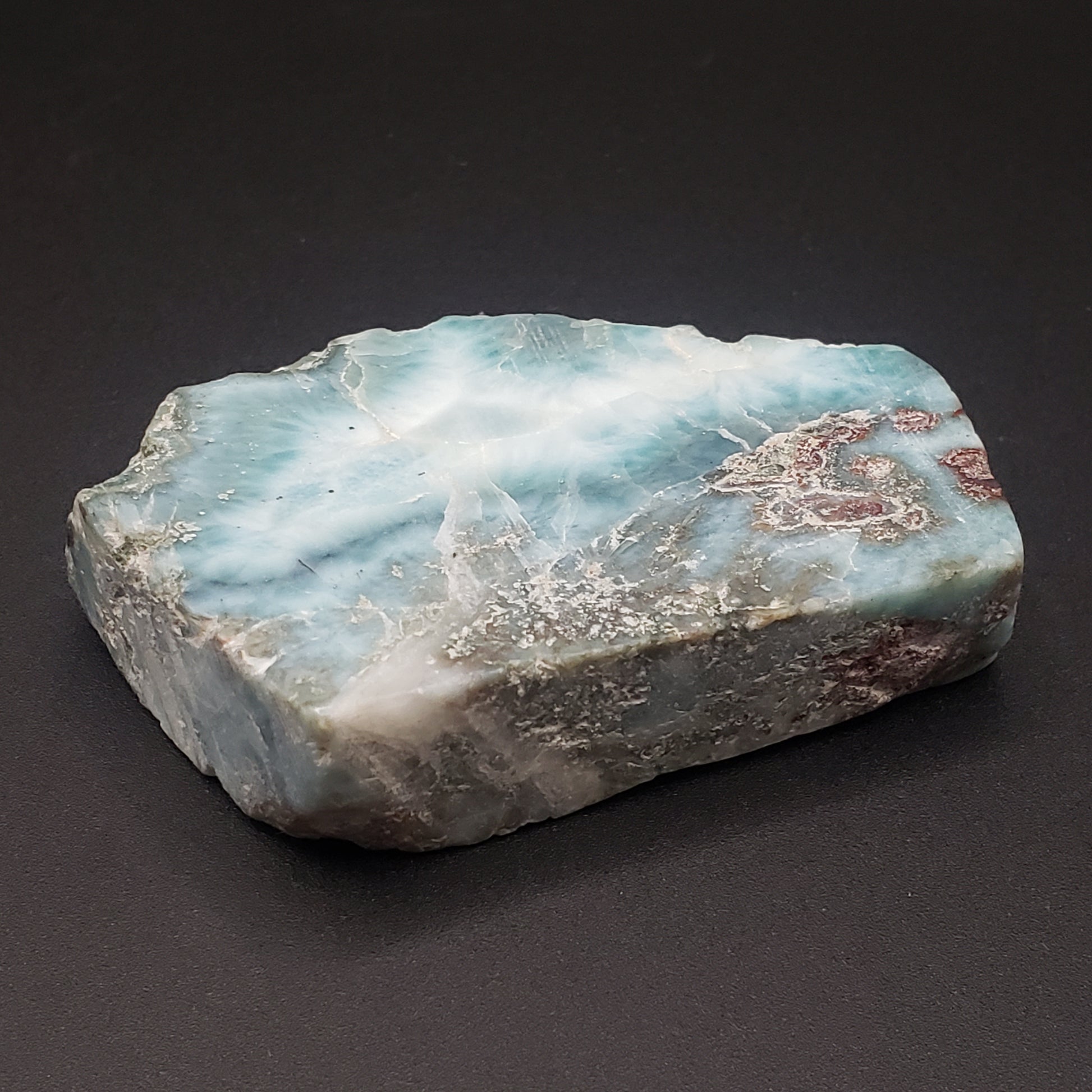 Larimar Lapidary Stone 2 x 1.5 inches Raw Natural 59 grams Dominican Republic LAR60B Simply CBD LLC