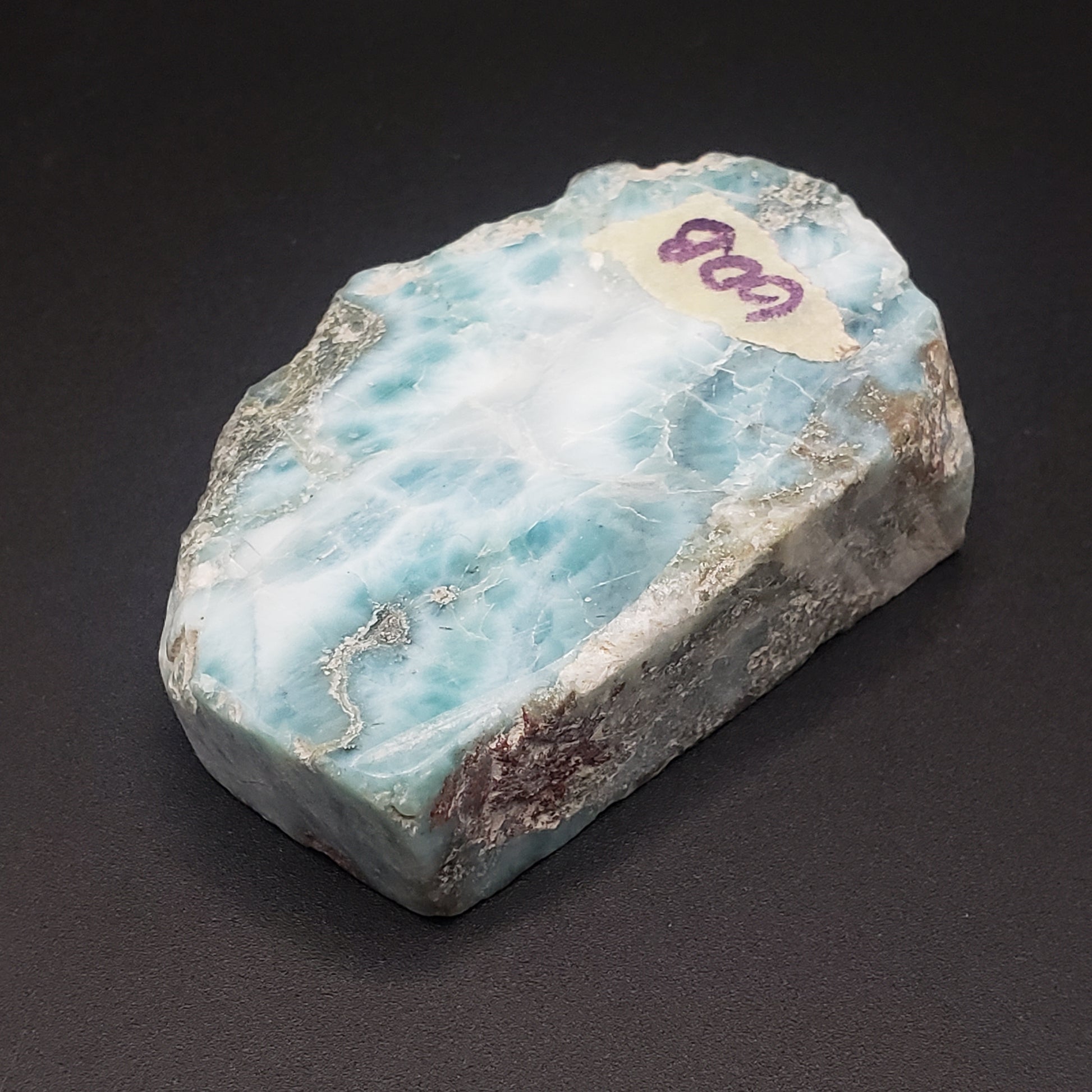 Larimar Lapidary Stone 2 x 1.5 inches Raw Natural 59 grams Dominican Republic LAR60B Simply CBD LLC
