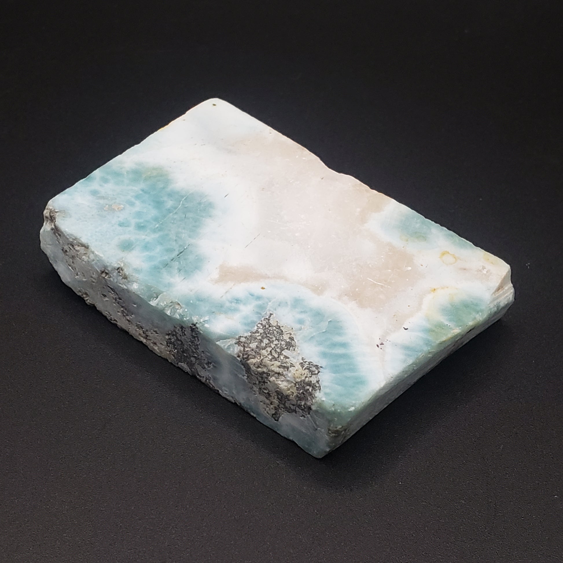 Larimar Lapidary Stone 2 x 1.5 inches Raw Natural 61 grams Dominican Republic LAR60C Simply CBD LLC