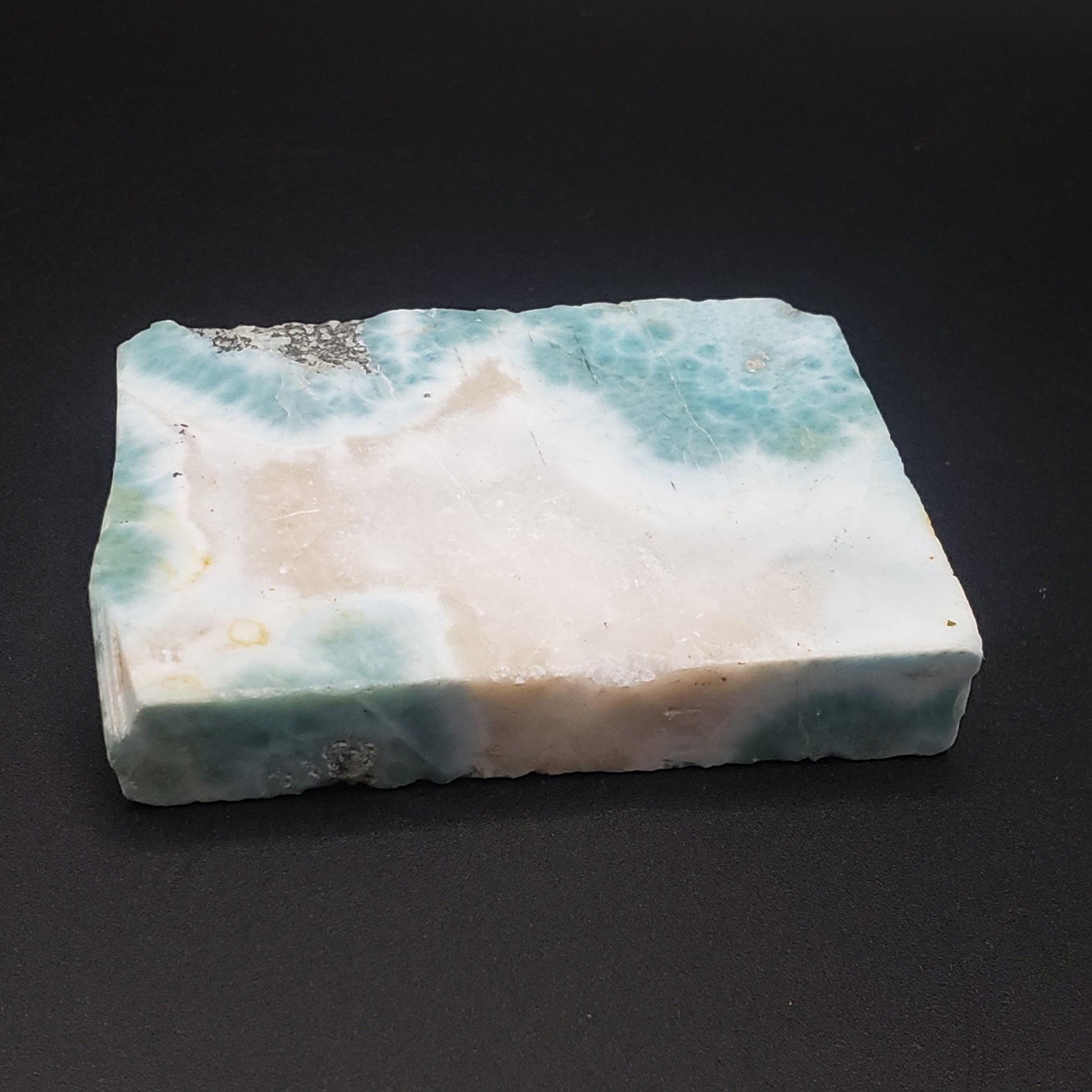 Larimar Lapidary Stone 2 x 1.5 inches Raw Natural 61 grams Dominican Republic LAR60C Simply CBD LLC