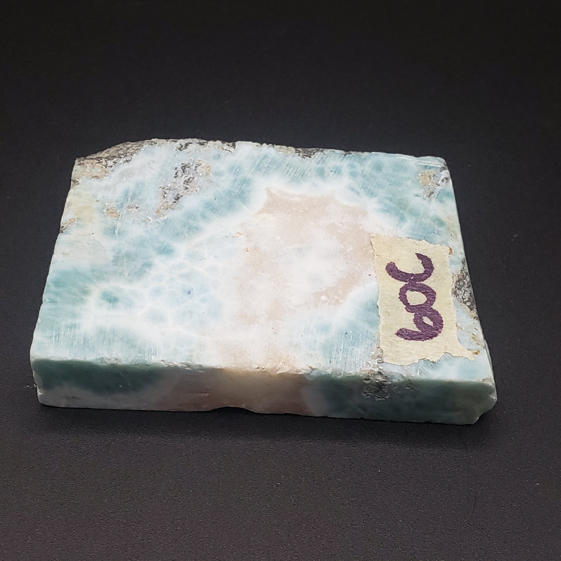 Larimar Lapidary Stone 2 x 1.5 inches Raw Natural 61 grams Dominican Republic LAR60C Simply CBD LLC