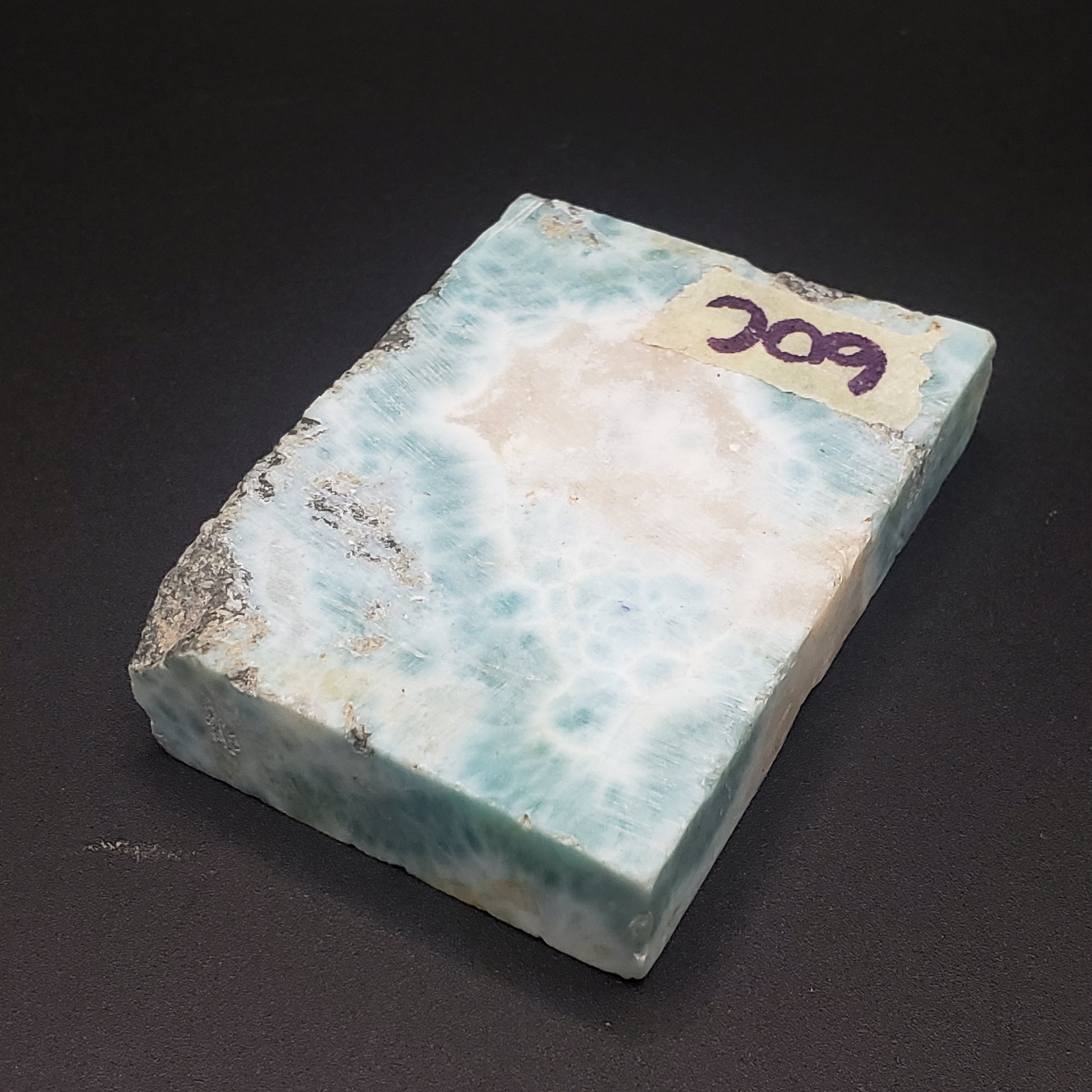 Larimar Lapidary Stone 2 x 1.5 inches Raw Natural 61 grams Dominican Republic LAR60C Simply CBD LLC