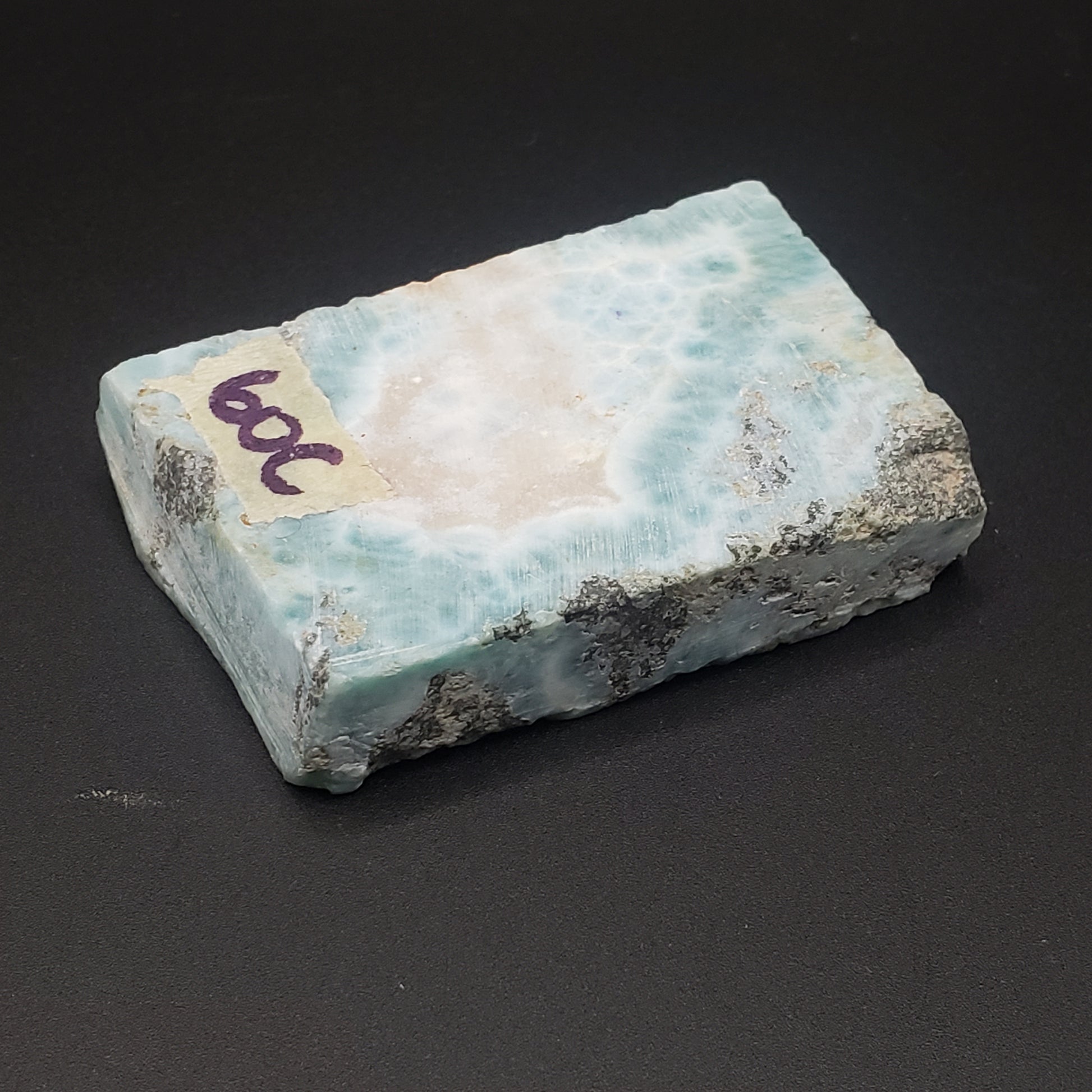 Larimar Lapidary Stone 2 x 1.5 inches Raw Natural 61 grams Dominican Republic LAR60C Simply CBD LLC