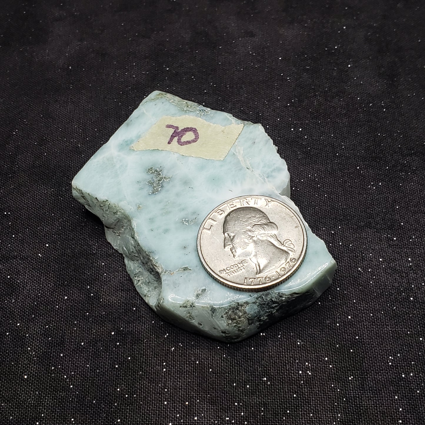 Larimar Lapidary Stone Natural 2.5 x 2 inches 73 grams Dominican Republic LAR70 Simply CBD LLC