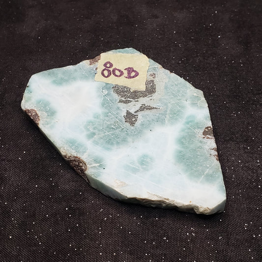 Larimar Lapidary Stone Stunning Natural Blue 3.5x2 inches 78 grams LAR80B Simply CBD LLC