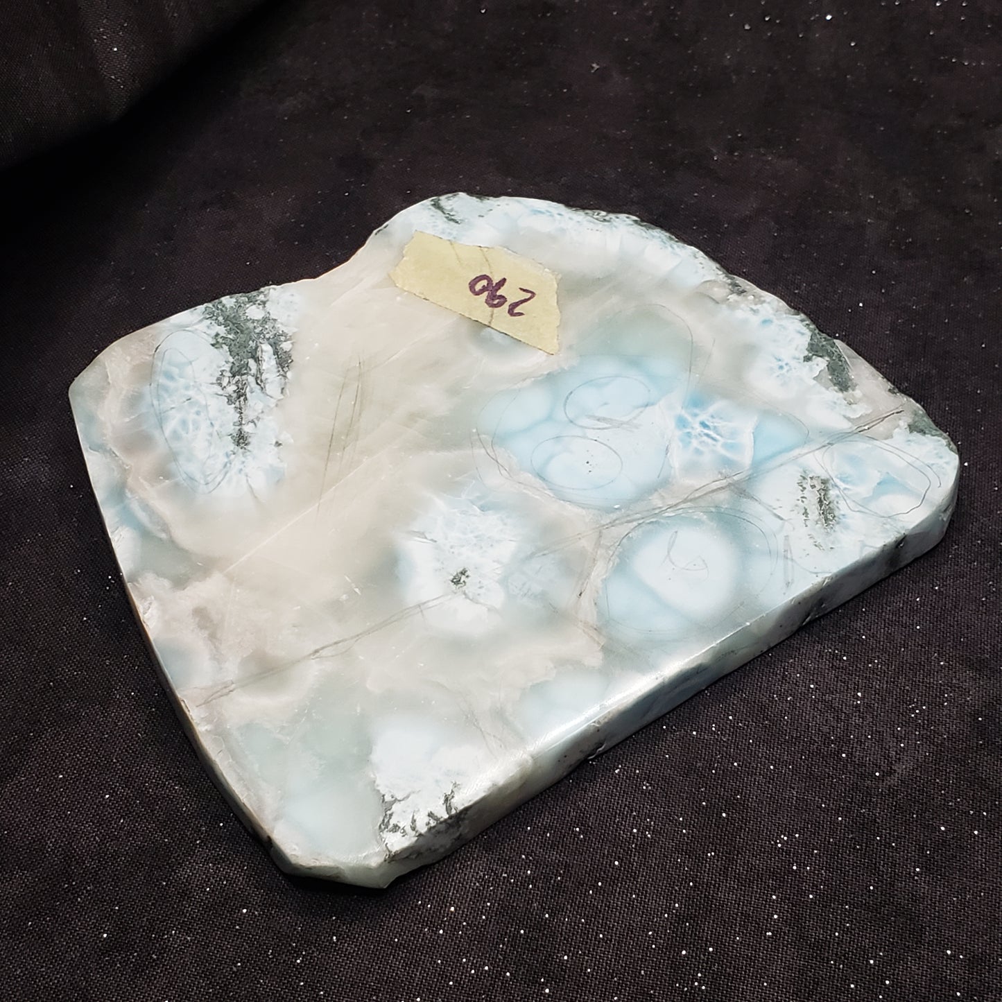 Larimar Natural Large Lapidary beauty 4.5 x 3.5 inches 293 grams Dominican Republic LAR290 Simply CBD LLC