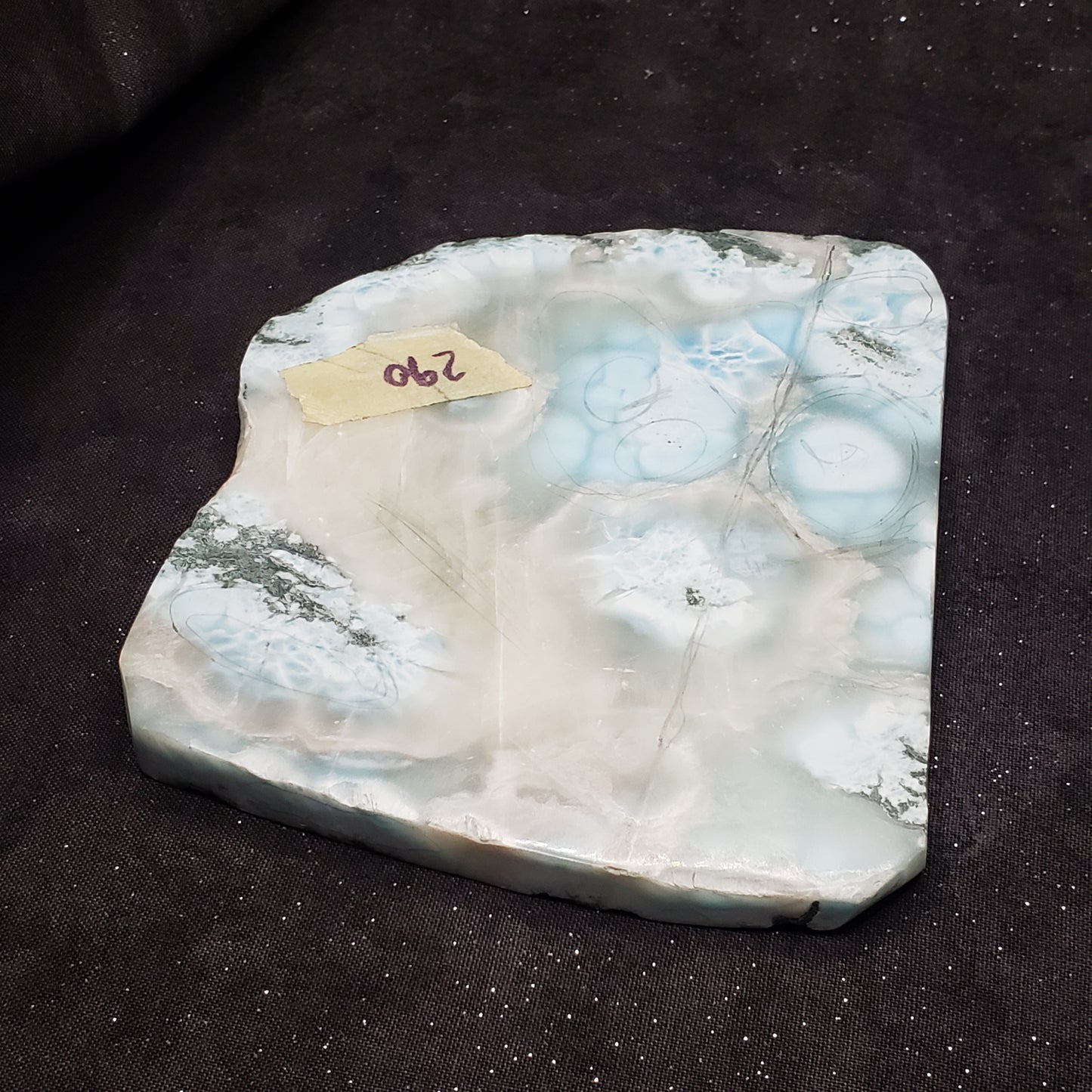 Larimar Natural Large Lapidary beauty 4.5 x 3.5 inches 293 grams Dominican Republic LAR290 Simply CBD LLC