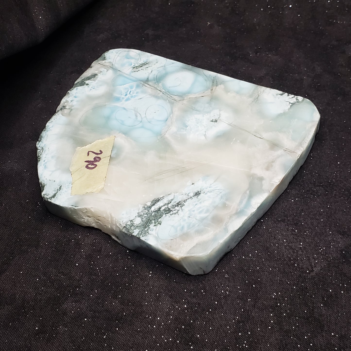Larimar Natural Large Lapidary beauty 4.5 x 3.5 inches 293 grams Dominican Republic LAR290 Simply CBD LLC