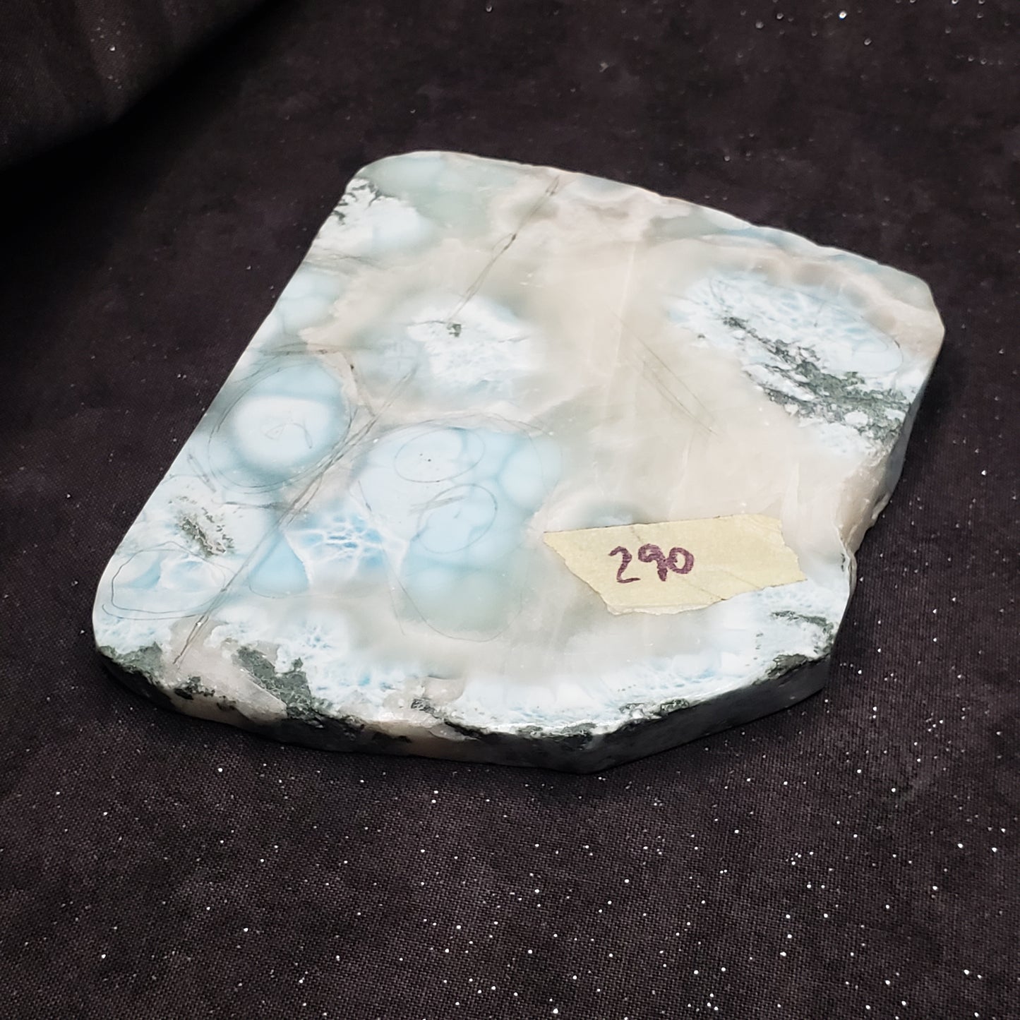 Larimar Natural Large Lapidary beauty 4.5 x 3.5 inches 293 grams Dominican Republic LAR290 Simply CBD LLC