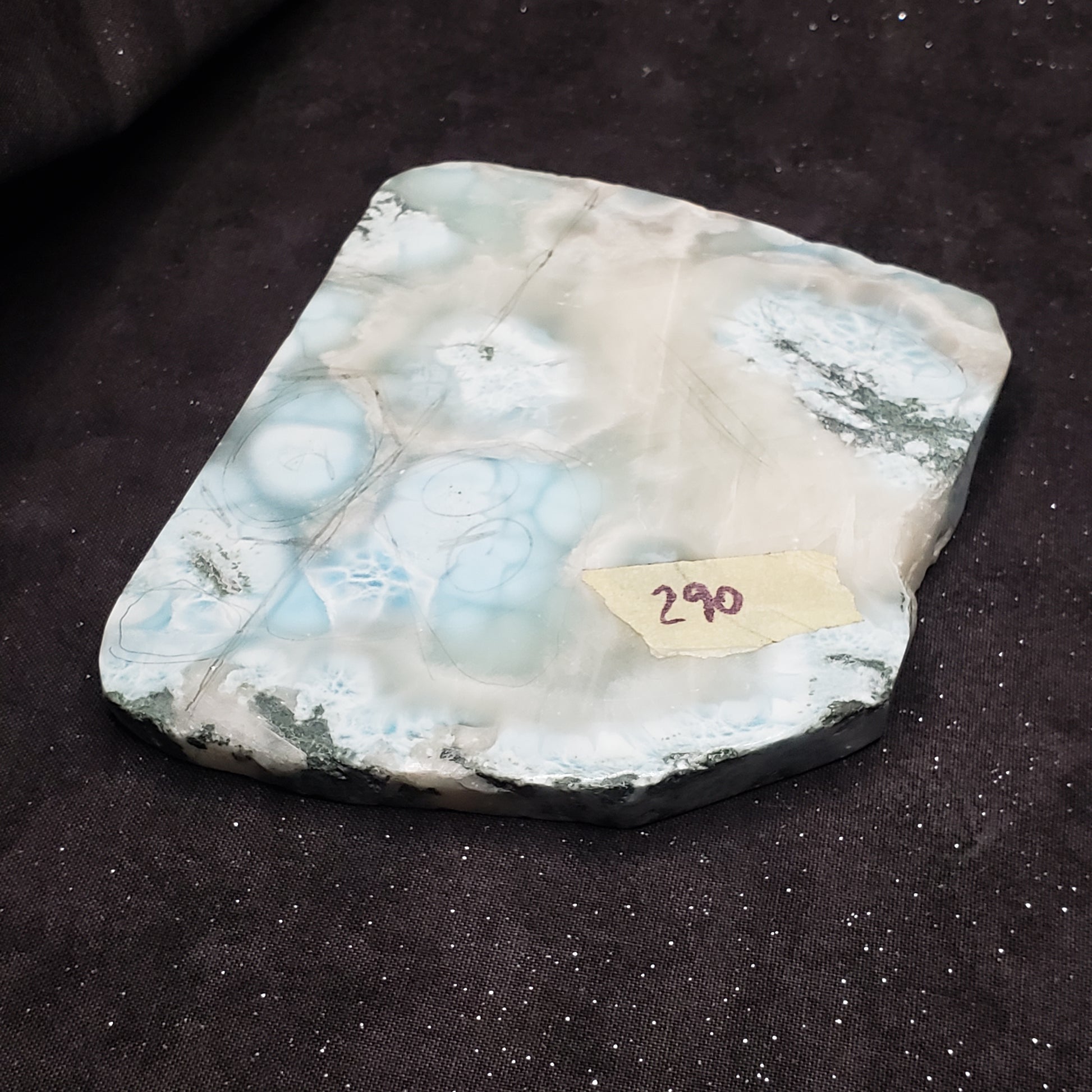 Larimar Natural Large Lapidary beauty 4.5 x 3.5 inches 293 grams Dominican Republic LAR290 Simply CBD LLC