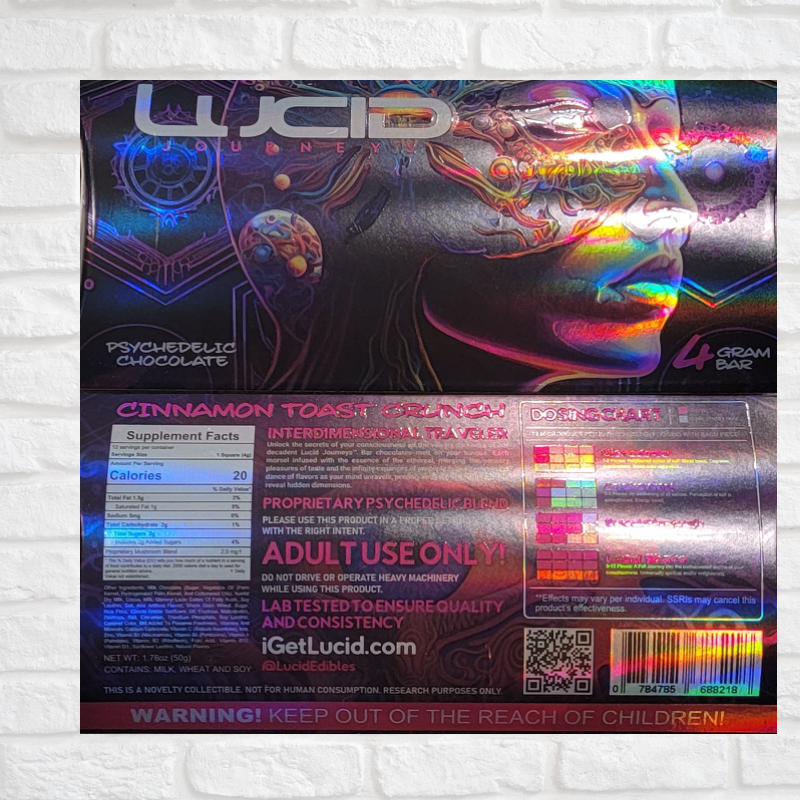 Lucid Journeys Psychedelic Chocolate Bar 4gram Simply CBD LLC