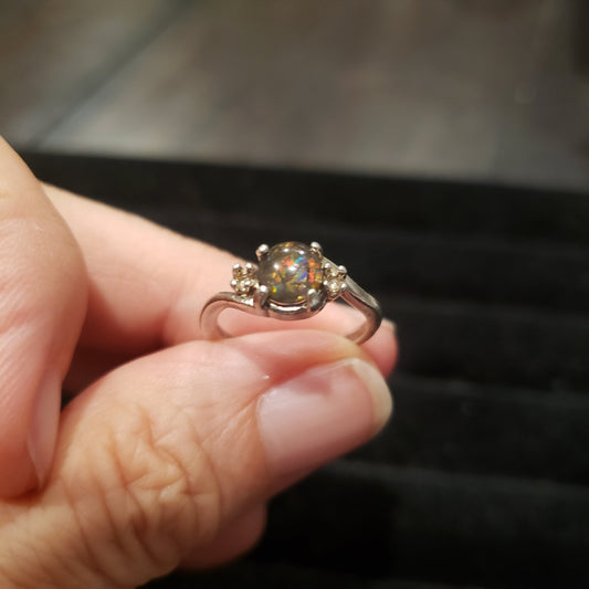 Opal Ring Silver size 5.5 Simply CBD LLC