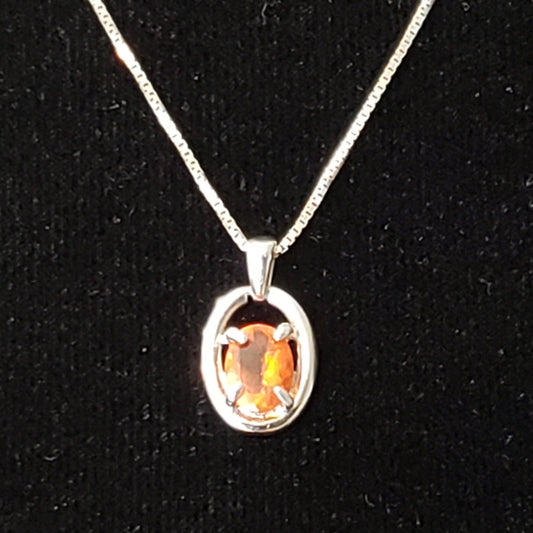 Orange Kyanite 6 carat Oval Silver Pendant Simply CBD LLC
