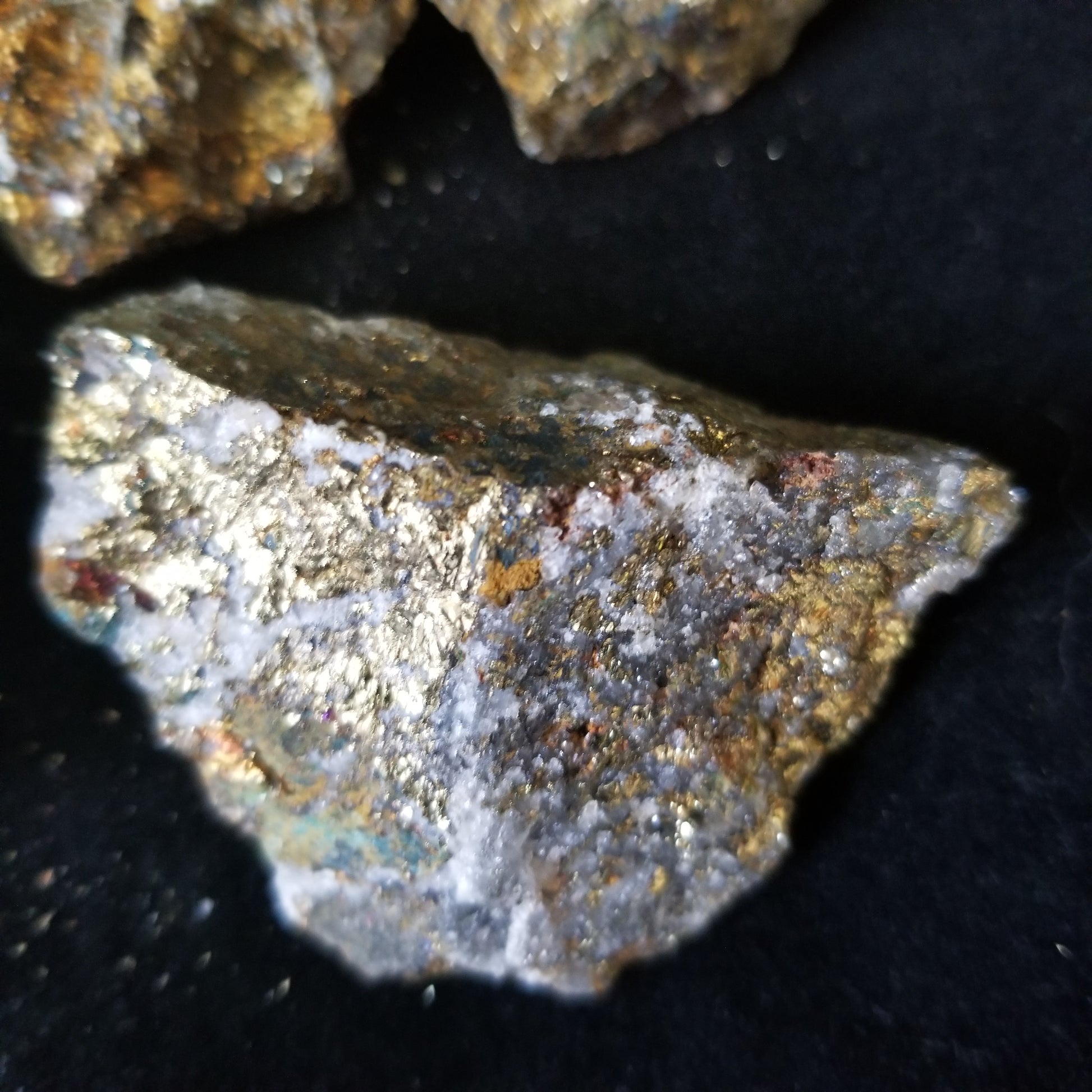 Rainbow Peacock Ore Pyrite raw healing gold shimmer crystal stones 1LB (LOT11) Simply CBD LLC