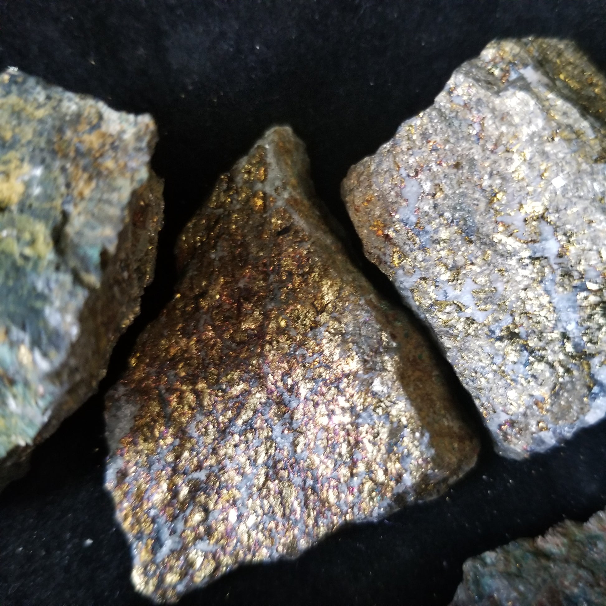Rainbow Peacock Ore Pyrite raw healing gold shimmer crystal stones 1LB (LOT11) Simply CBD LLC