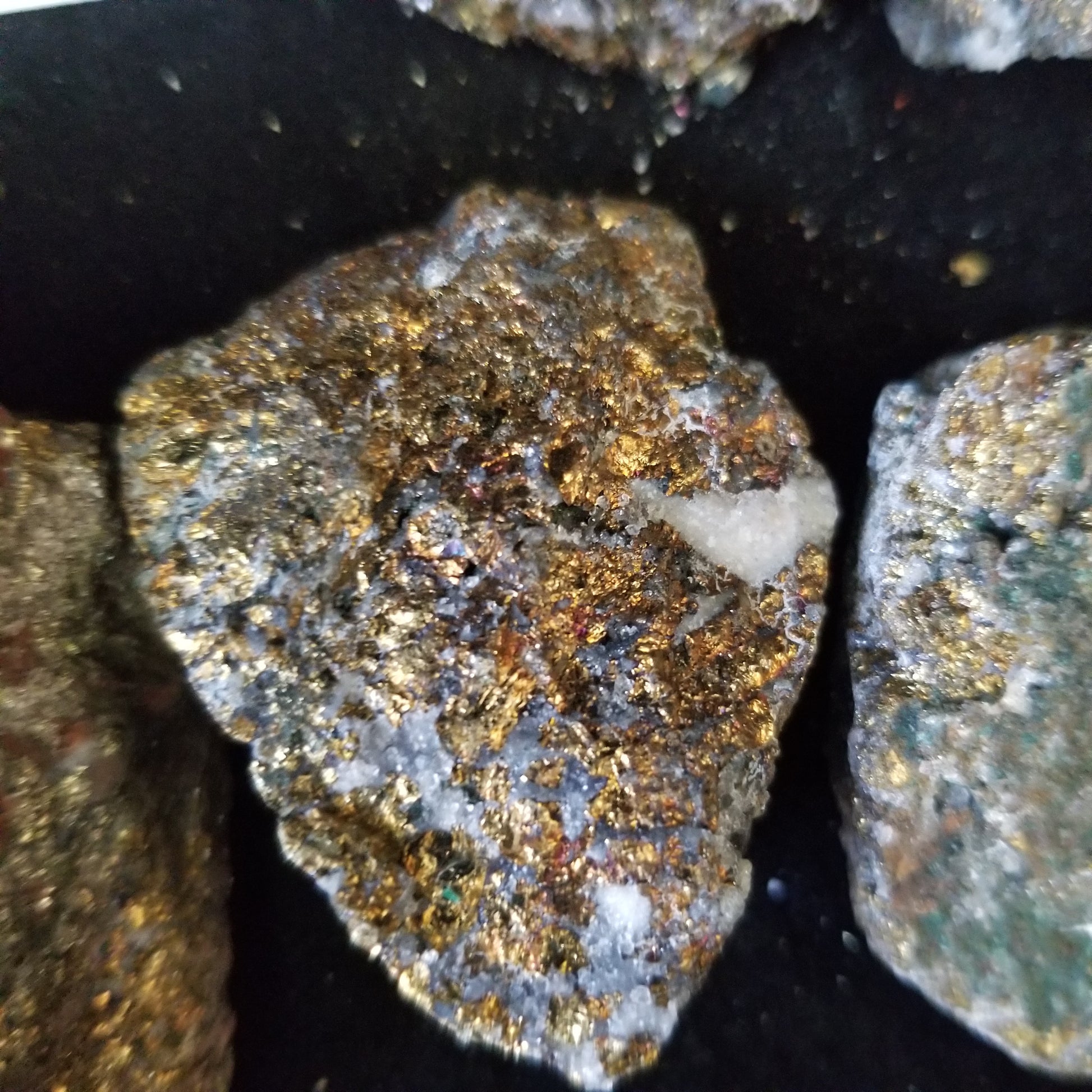 Rainbow Peacock Ore Pyrite raw healing gold shimmer crystal stones 1LB (LOT12) Simply CBD LLC