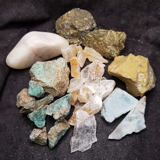 Random Raw Stone & Crystal 1.5LB Box Set Enlightenment Peace Strength Simply CBD LLC