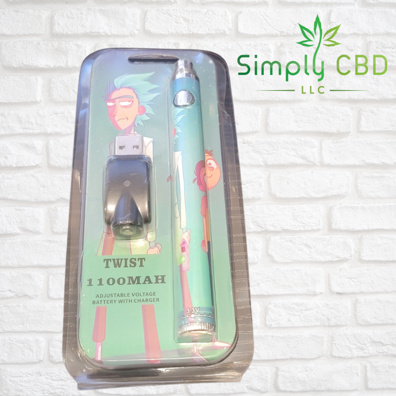 Backwoods/ Cookies/ Rick & Morty 1100 MAH 510 Cartridge Battery Simply CBD LLC