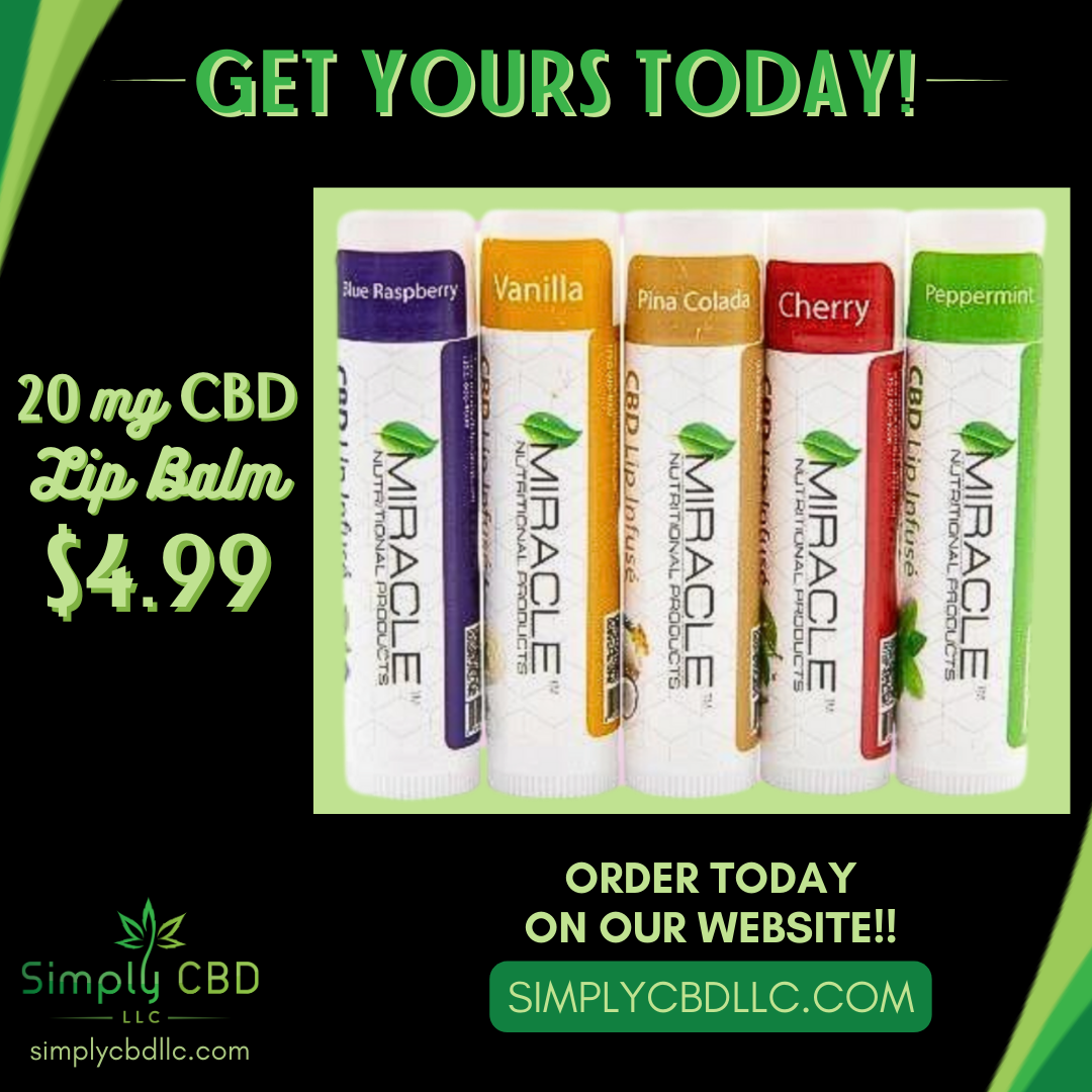 CBD Infused Lip Balm 20mg 5 Flavors Simply CBD LLC