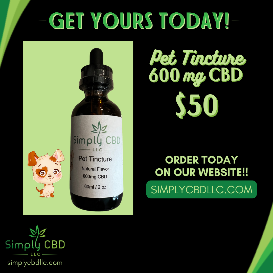 CBD Pet Tincture 600mg 2 oz Simply CBD LLC