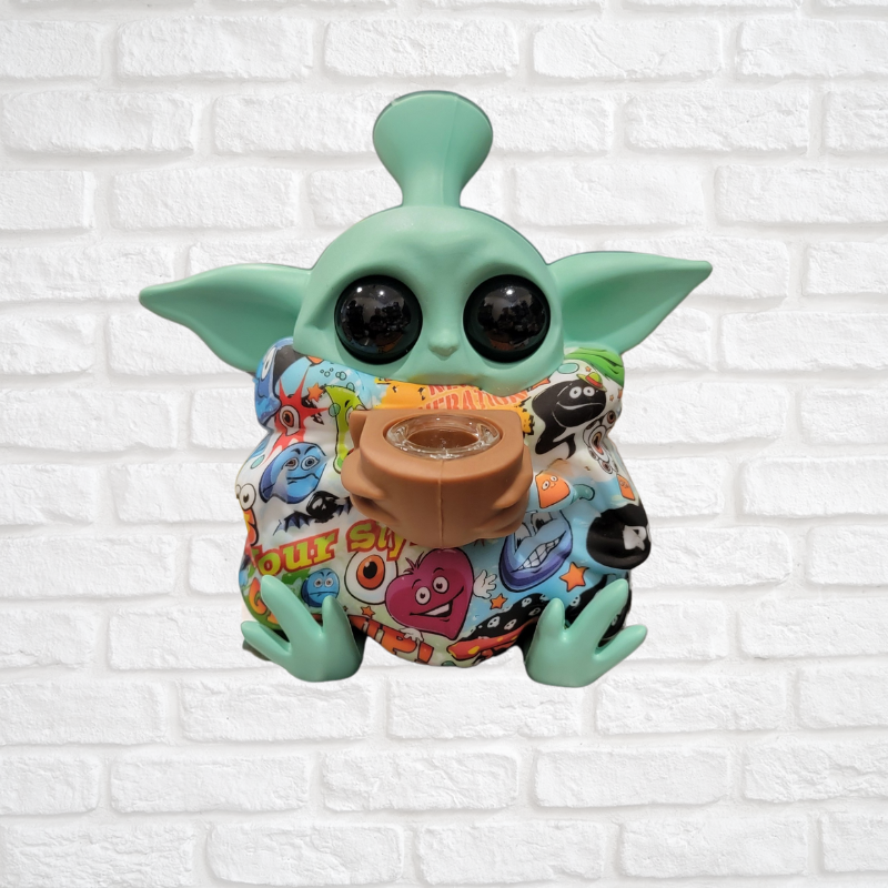 Collectible Baby Yoda Silicone Water Bong Pipe - Grogu " The Child" Simply CBD LLC