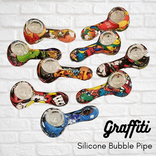 3 inch Silicone Pipe with Glass Bowl Simply CBD LLC
