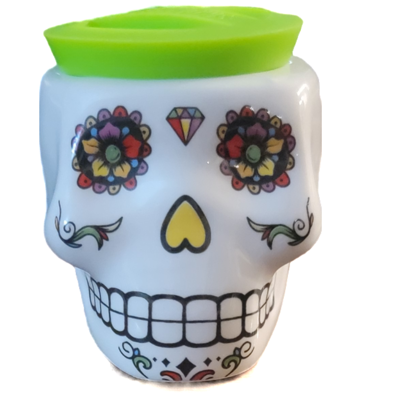 Sugar Skull Stash Jar Ceramic Simply CBD LLC