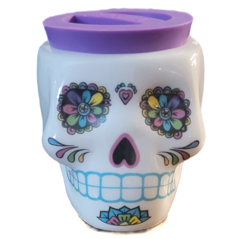 Sugar Skull Stash Jar Ceramic Simply CBD LLC