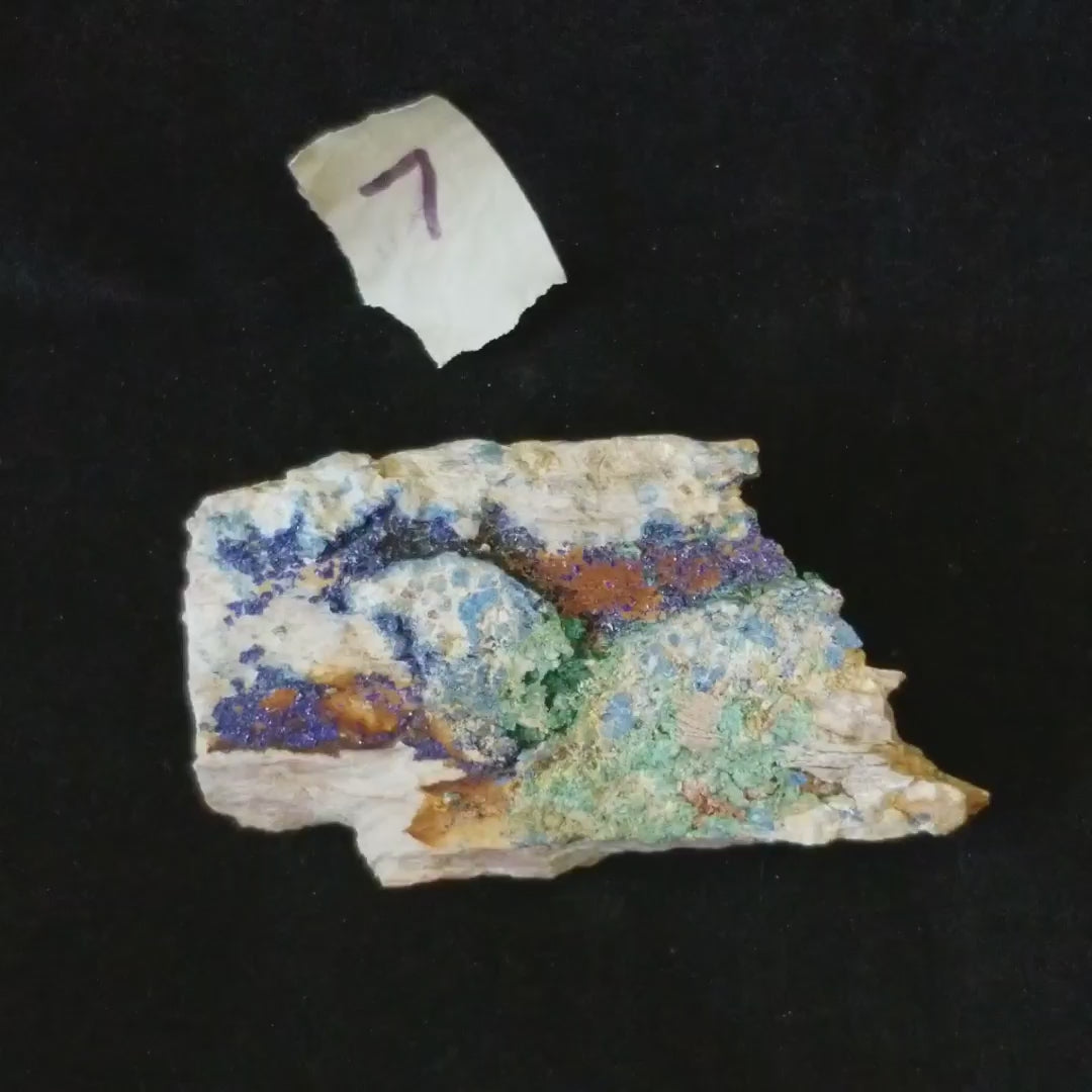 Malachite Azurite Chrysocolla Isolated Raw Natural Stone MAC7 vid