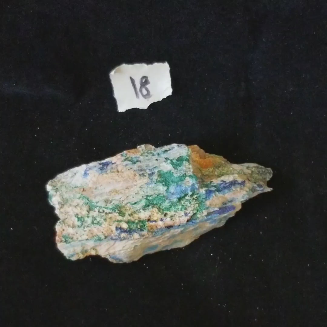 Malachite Azurite Chrysocolla Isolated Raw Natural Stone MAC18 vid