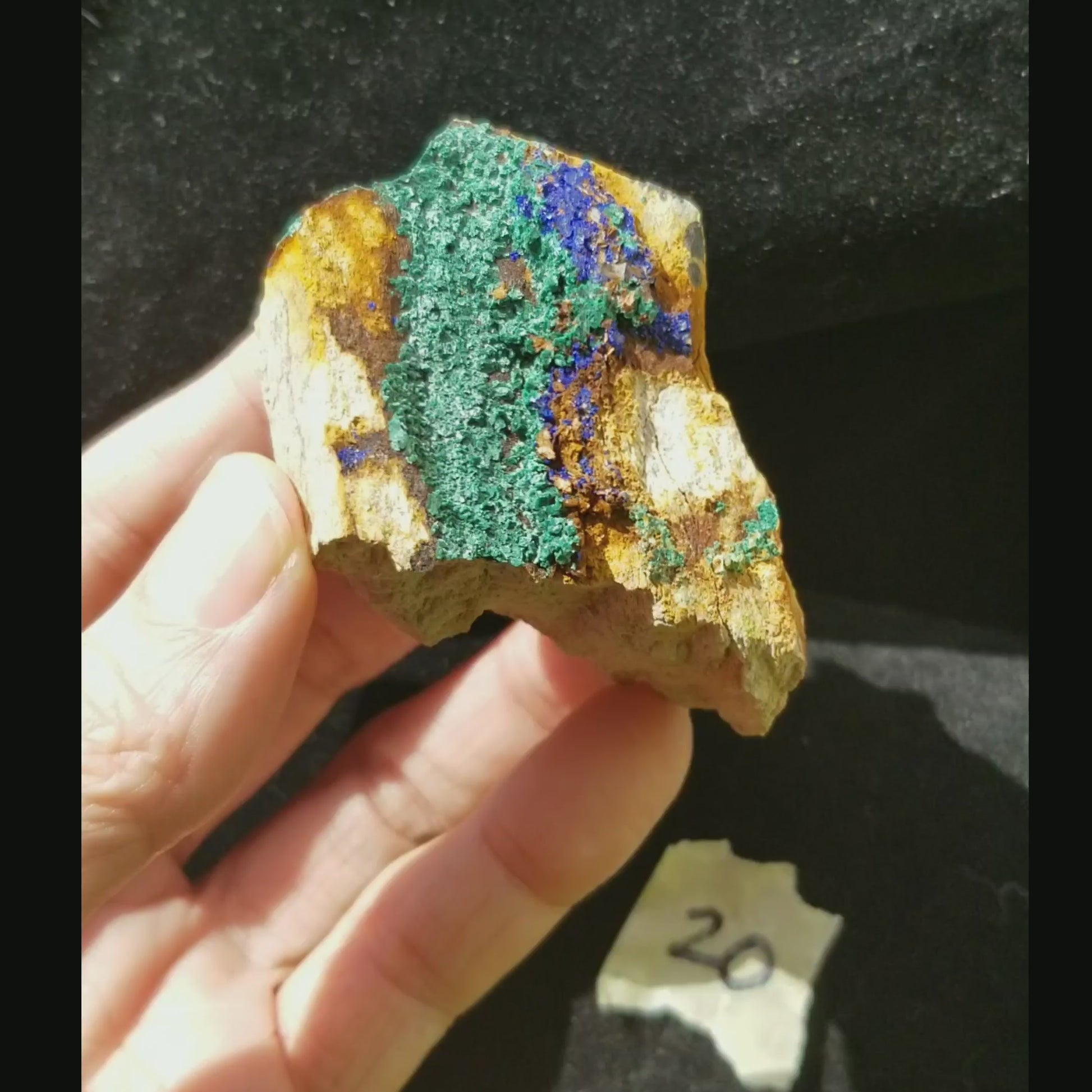 Malachite Azurite Chrysocolla Isolated Stone vid