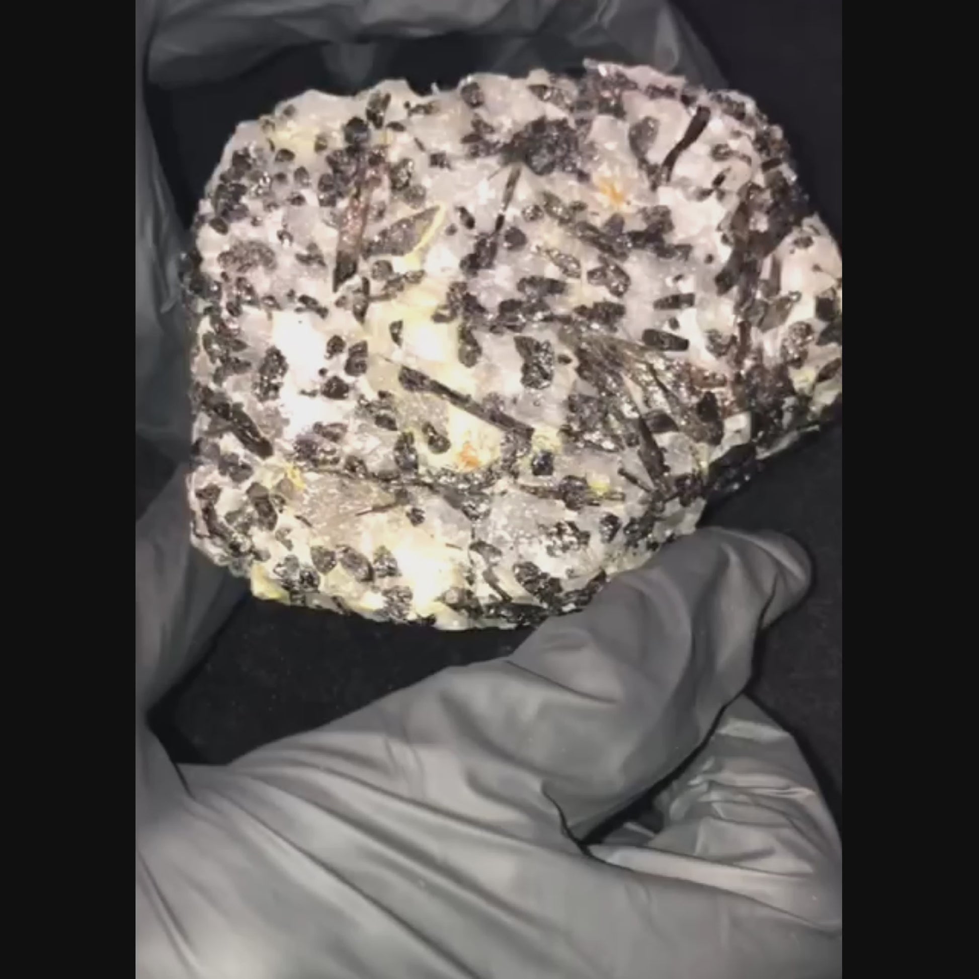 Black Tourmaline Tourmalinated Quartz Raw Natural Crystal vid2