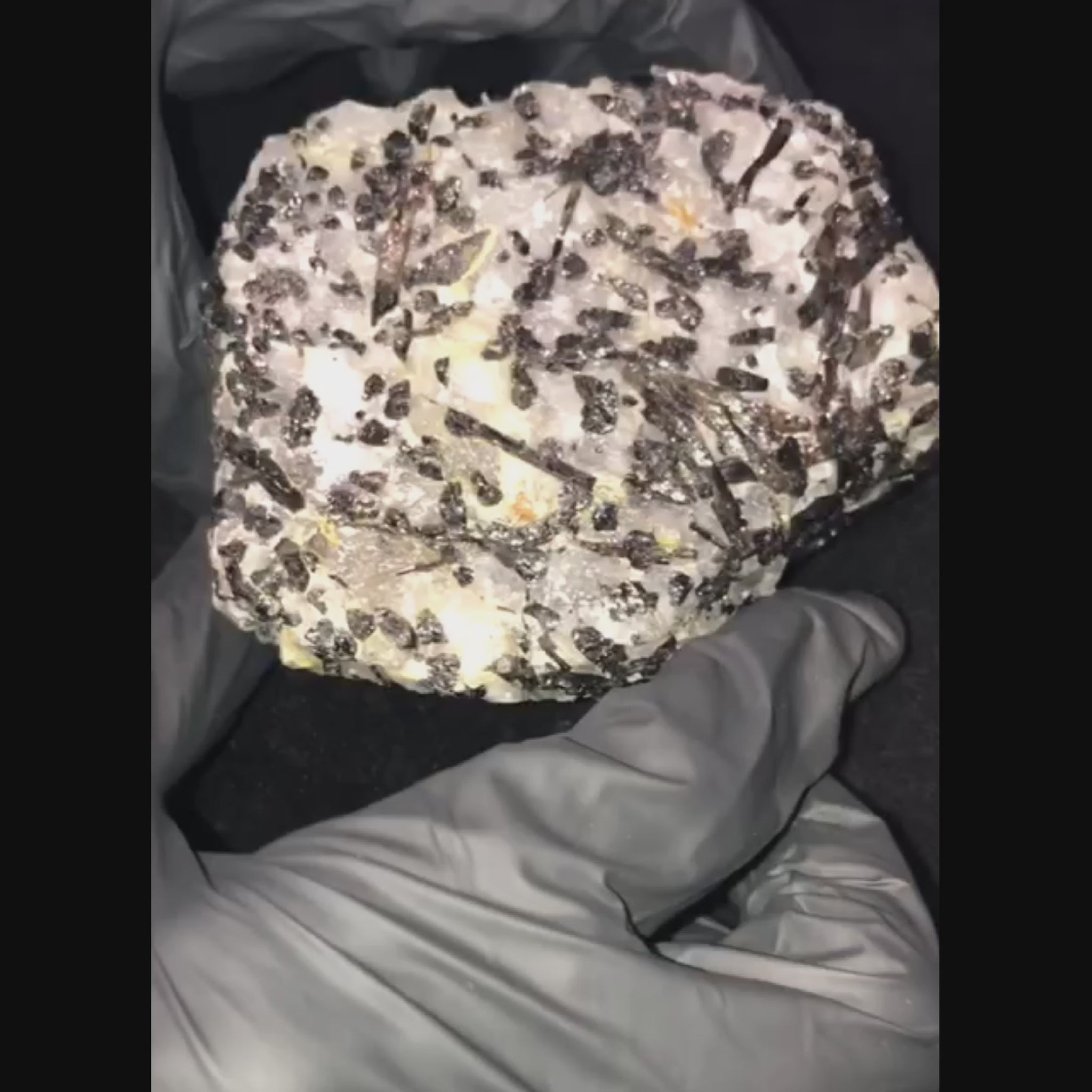 Black Tourmaline Tourmalinated Quartz Raw Natural Crystal vid2