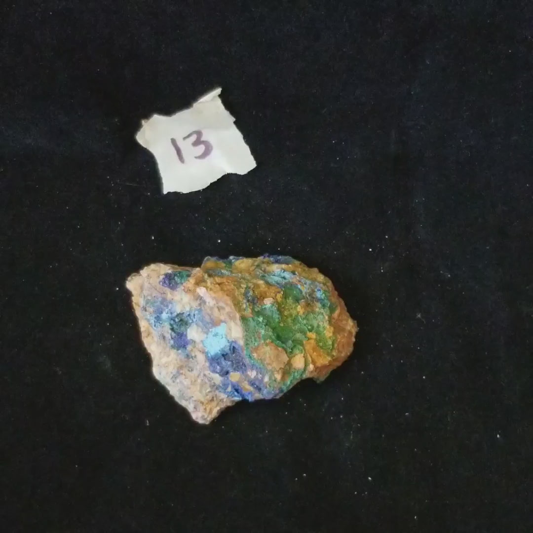 Malachite Azurite Chrysocolla Isolated Raw Natural Stone MAC13 vid