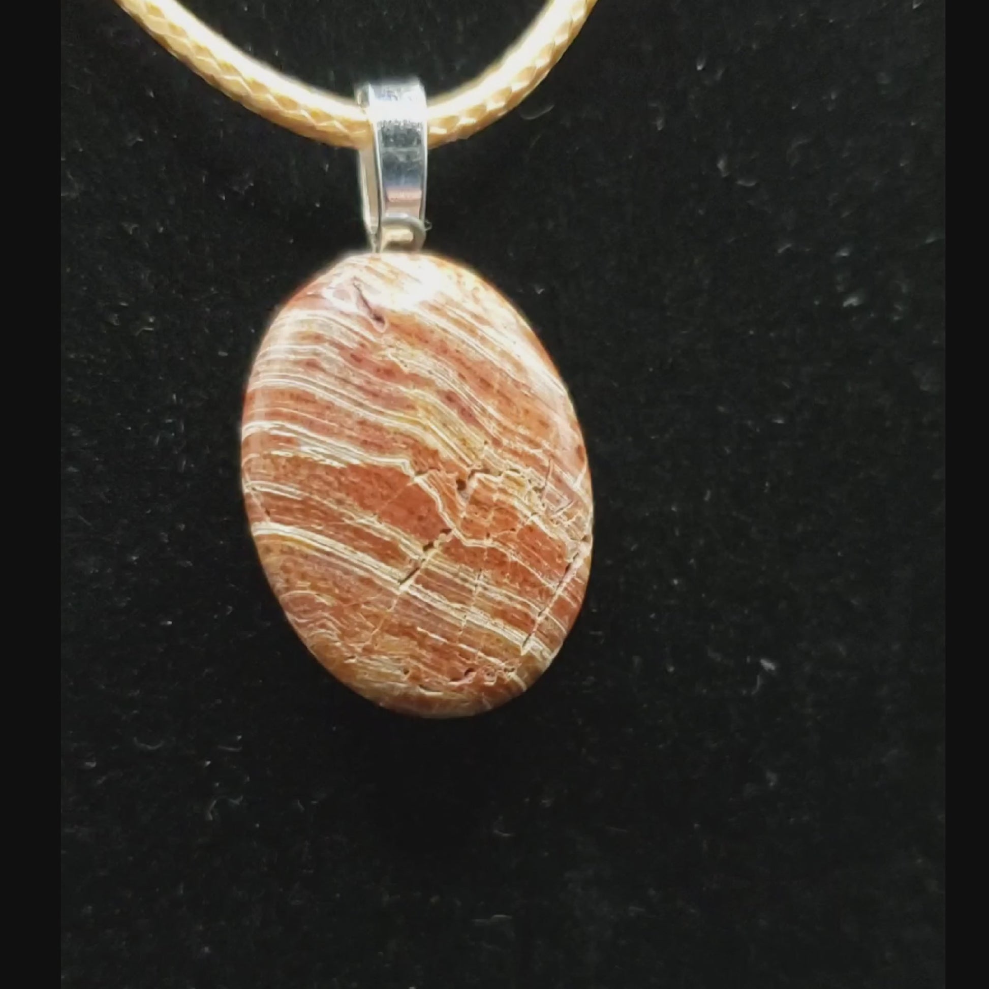 CJ00029 Red Banded Agate Pendant
