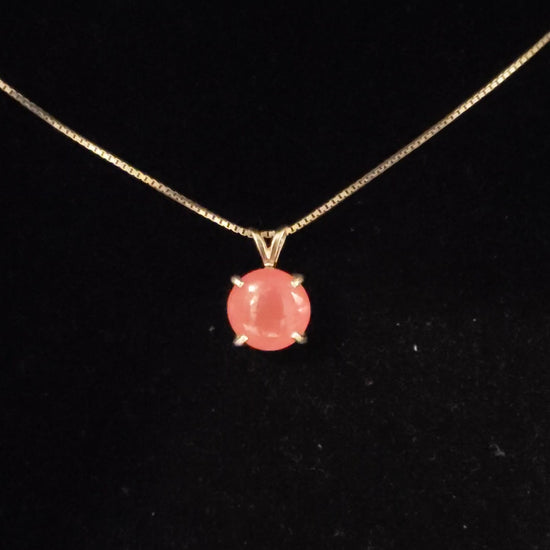 Rhodochrosite silver pendant