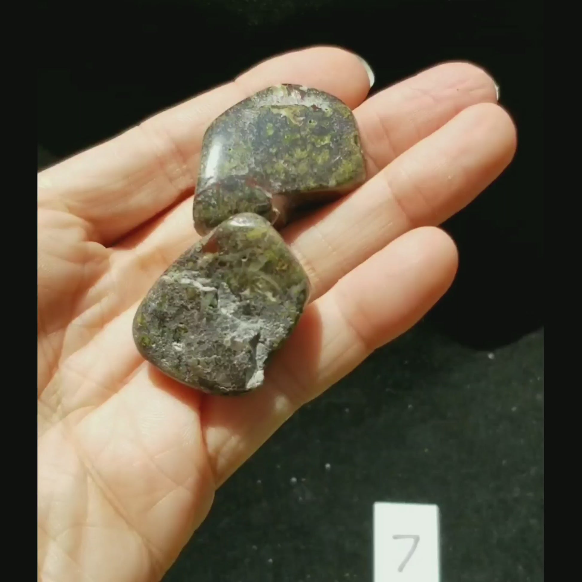 Dragon Bloodstone Jasper Polished Tumbled Stone PAIR vid