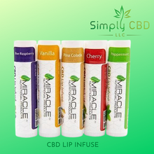 Load image into Gallery viewer, CBD Infused Lip Balm 20mg 5 Flavors Simply CBD LLC

