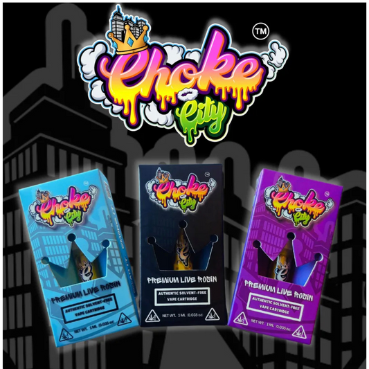 Choke City Vape Cartridges (1 Gram) Premium Live Rosin Simply CBD LLC