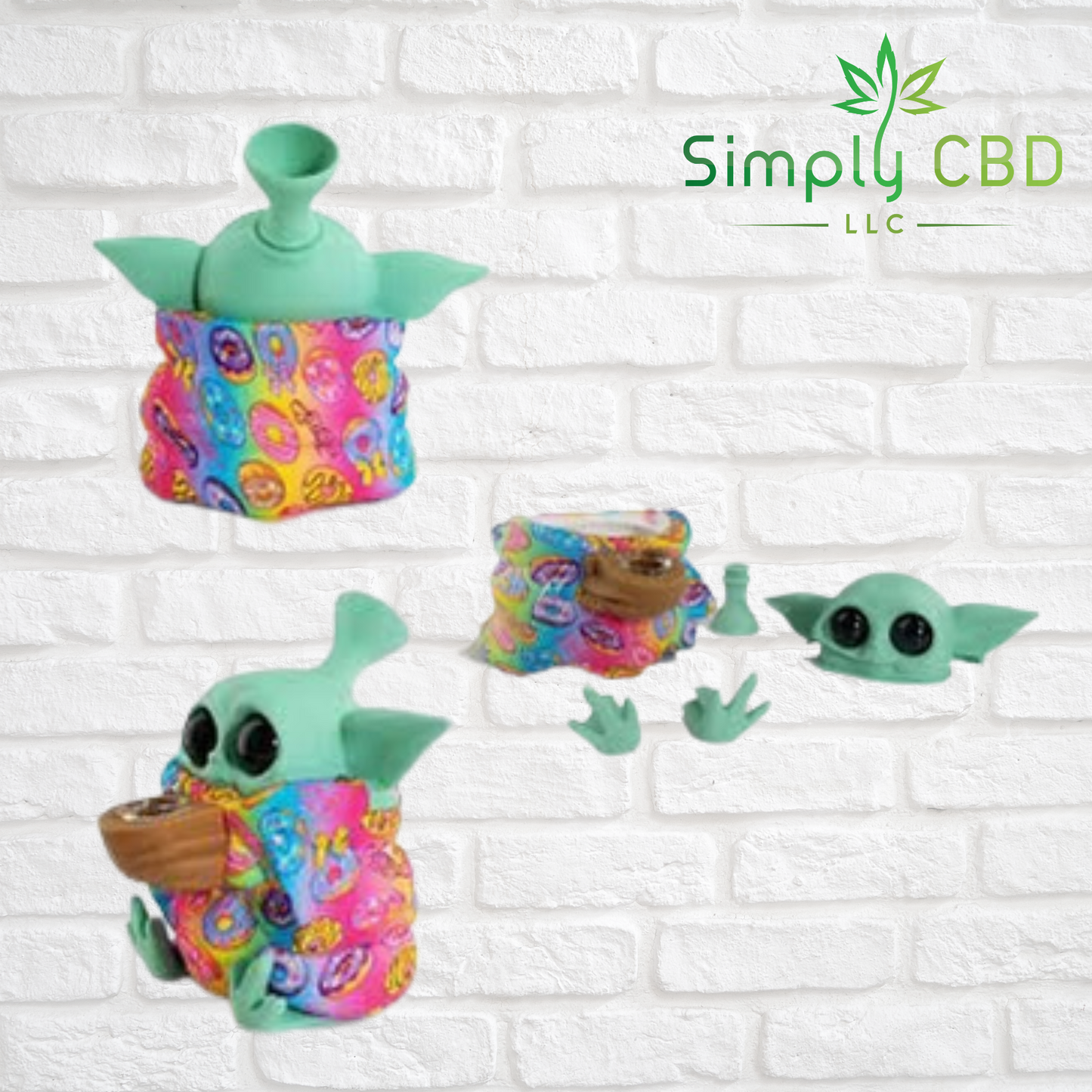 Collectible Baby Yoda Silicone Water Bong Pipe - Grogu " The Child" Simply CBD LLC