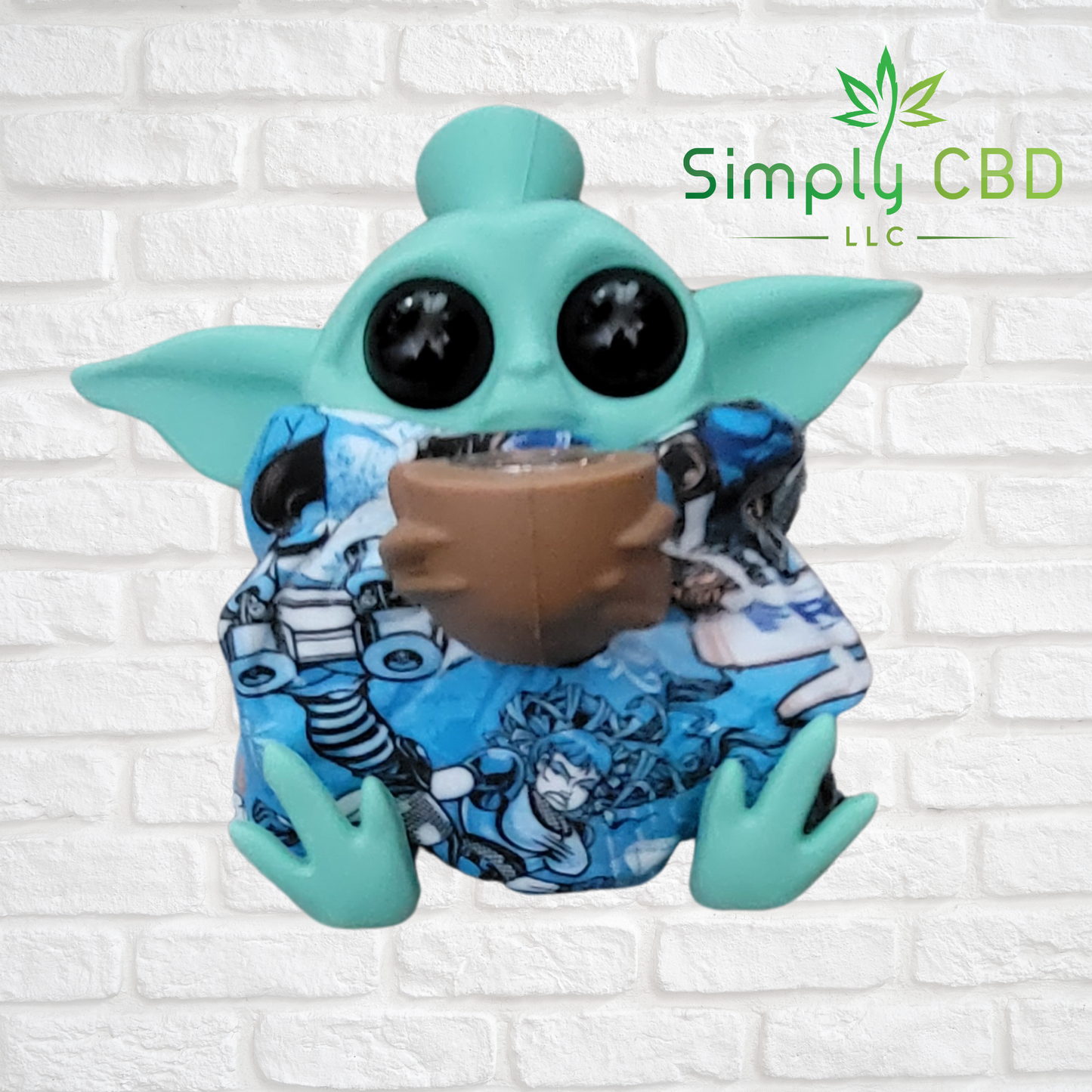 Collectible Baby Yoda Silicone Water Bong Pipe - Grogu " The Child" Simply CBD LLC