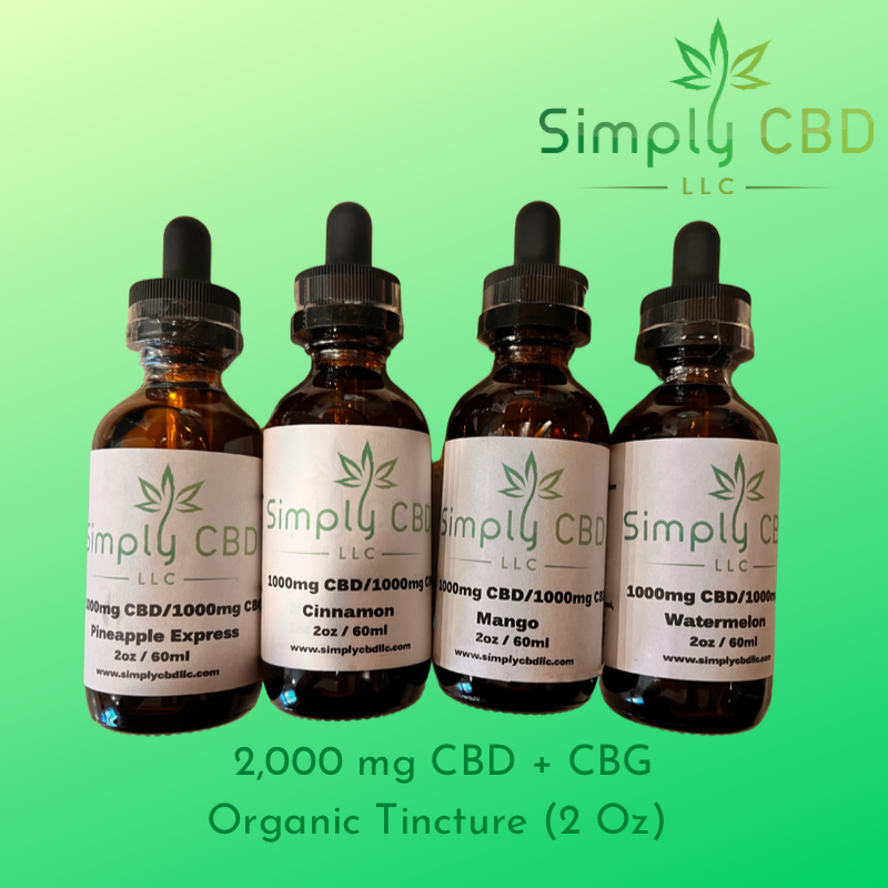 Full Spectrum CBD + CBG Tincture 2000mg Simply CBD LLC